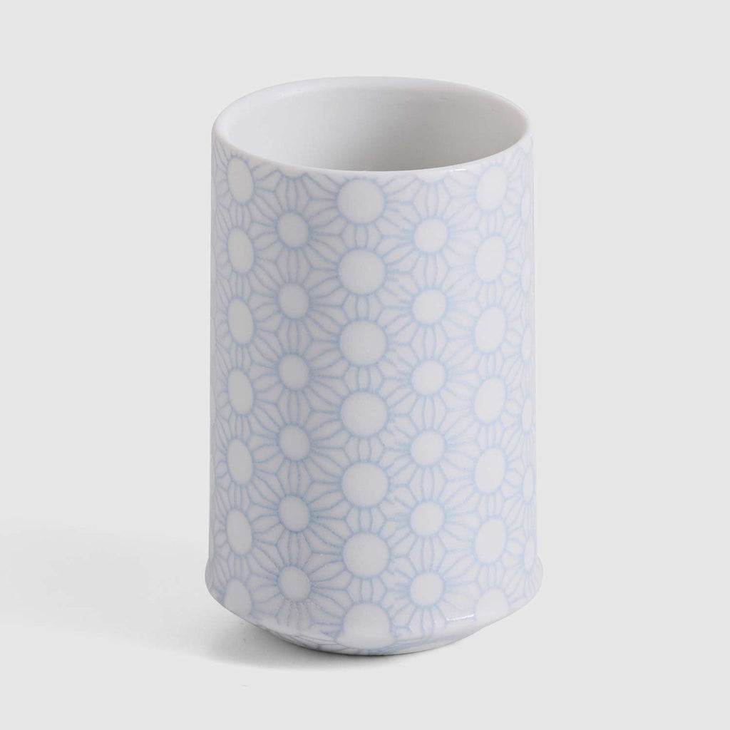 Cylindrical Sake Cup Blue Line Porcelain 60ml